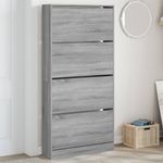 Casa si Gradina - Mobilier - Organizare si depozitare - Organizator incaltaminte - Pantofar cu 4 sertare rabatabile, gri sonoma, 80x21x163,5 cm - Infinity.ro