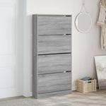 Casa si Gradina - Mobilier - Organizare si depozitare - Organizator incaltaminte - Pantofar cu 4 sertare rabatabile, gri sonoma, 80x21x163,5 cm - Infinity.ro