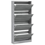 Casa si Gradina - Mobilier - Organizare si depozitare - Organizator incaltaminte - Pantofar cu 4 sertare rabatabile, gri sonoma, 80x21x163,5 cm - Infinity.ro