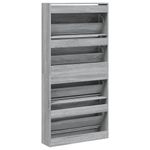 Casa si Gradina - Mobilier - Organizare si depozitare - Organizator incaltaminte - Pantofar cu 4 sertare rabatabile, gri sonoma, 80x21x163,5 cm - Infinity.ro