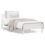 Casa si Gradina - Mobilier - Paturi si accesorii - Paturi - Cadru de pat cu tablie, alb, 90x200 cm, lemn masiv de pin - Infinity.ro