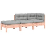 Casa si Gradina - Gradina si terasa - Mobilier exterior - Canapele si fotolii gradina - Canapea de gradina cu perne și taburet, 2 locuri, douglas natural, model canapea cu 3 locuri - Infinity.ro