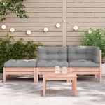 Casa si Gradina - Gradina si terasa - Mobilier exterior - Canapele si fotolii gradina - Canapea de gradina cu perne și taburet, 2 locuri, douglas natural, model canapea cu 3 locuri - Infinity.ro