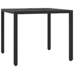 Casa si Gradina - Gradina si terasa - Mobilier exterior - Seturi mobila gradina - Set bistro cu perne, 3 piese, negru, poliratan - Infinity.ro