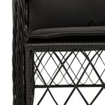 Casa si Gradina - Gradina si terasa - Mobilier exterior - Seturi mobila gradina - Set bistro cu perne, 3 piese, negru, poliratan - Infinity.ro