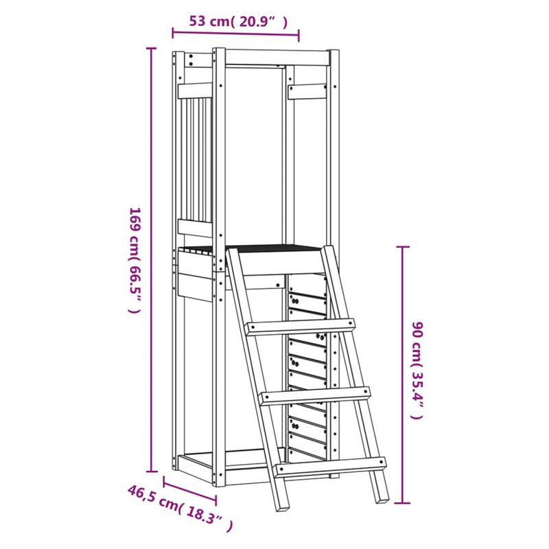 Jucarii, Copii si Bebe - Jucarii si jocuri - Jucarii de exterior - Spatii de joaca si accesorii - Set de joaca de exterior, 53x46,5x169 cm, lemn masiv douglas - Infinity.ro