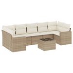 Casa si Gradina - Gradina si terasa - Mobilier exterior - Canapele si fotolii gradina - Set canapele de gradina, 8 piese, cu perne, bej, poliratan - Infinity.ro