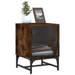 Casa si Gradina - Mobilier - Comode si corpuri - Noptiere - Noptiera cu usa din sticla, stejar afumat, 35x37x50 cm - Infinity.ro