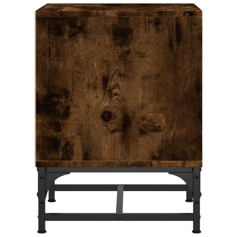 Casa si Gradina - Mobilier - Comode si corpuri - Noptiere - Noptiera cu usa din sticla, stejar afumat, 35x37x50 cm - Infinity.ro