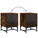 Casa si Gradina - Mobilier - Comode si corpuri - Noptiere - Noptiera cu usa din sticla, stejar afumat, 35x37x50 cm - Infinity.ro