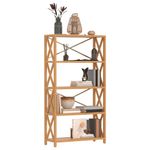 Casa si Gradina - Mobilier - Biblioteci si rafturi - Biblioteci - Raft cu 5 niveluri, 80x30x146 cm, lemn masiv de stejar - Infinity.ro