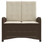 Casa si Gradina - Gradina si terasa - Mobilier exterior - Bancute de gradina - Banca de gradina rabatabila cu perne, maro, poliratan - Infinity.ro