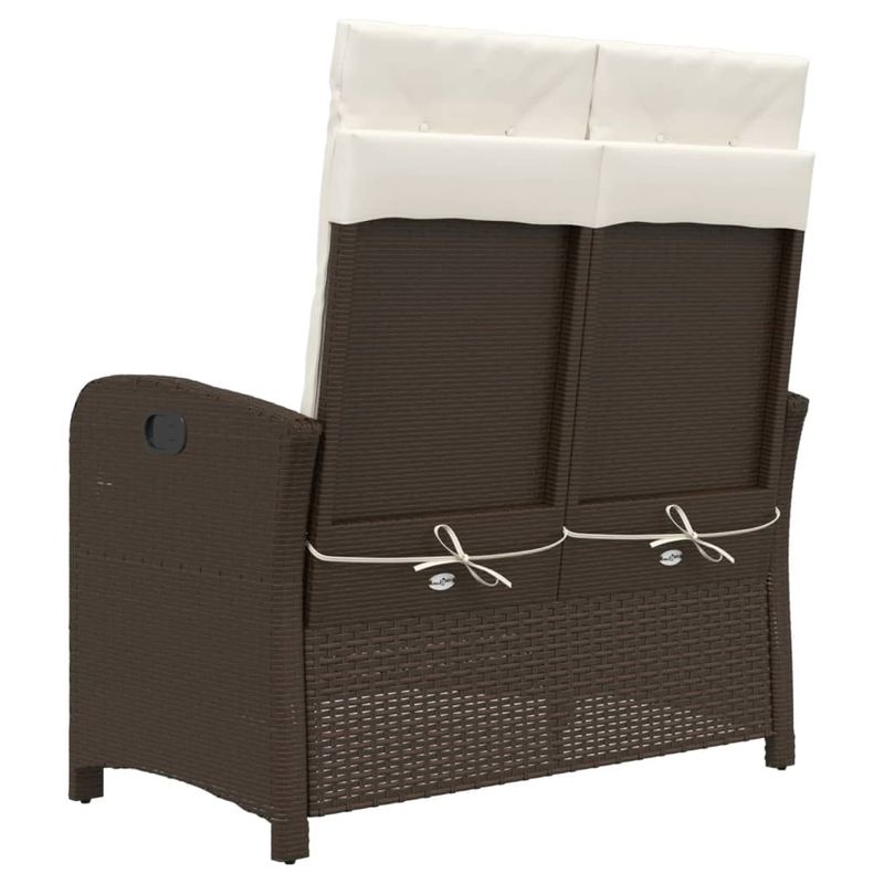 Casa si Gradina - Gradina si terasa - Mobilier exterior - Bancute de gradina - Banca de gradina rabatabila cu perne, maro, poliratan - Infinity.ro