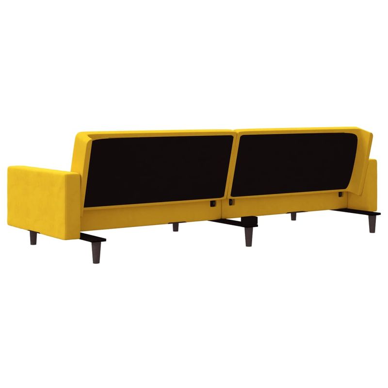 Casa si Gradina - Mobilier - Canapele si coltare - Canapele - Canapea extensibila cu 2 locuri, 2 perne, galben, catifea - Infinity.ro