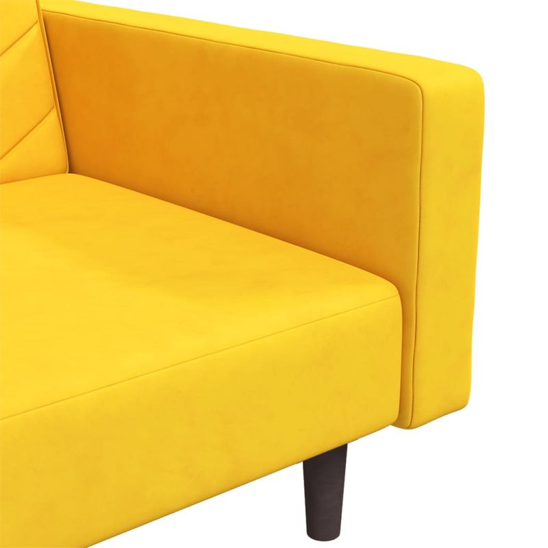Casa si Gradina - Mobilier - Canapele si coltare - Canapele - Canapea extensibila cu 2 locuri, 2 perne, galben, catifea - Infinity.ro