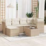 Casa si Gradina - Gradina si terasa - Mobilier exterior - Seturi mobila gradina - Set canapele de gradina, 7 piese, cu perne, bej, poliratan - Infinity.ro