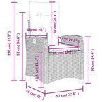 Casa si Gradina - Gradina si terasa - Mobilier exterior - Scaune si sezlonguri gradina - Scaune de gradina rabatabile cu perne, 2 buc., negru, poliratan - Infinity.ro