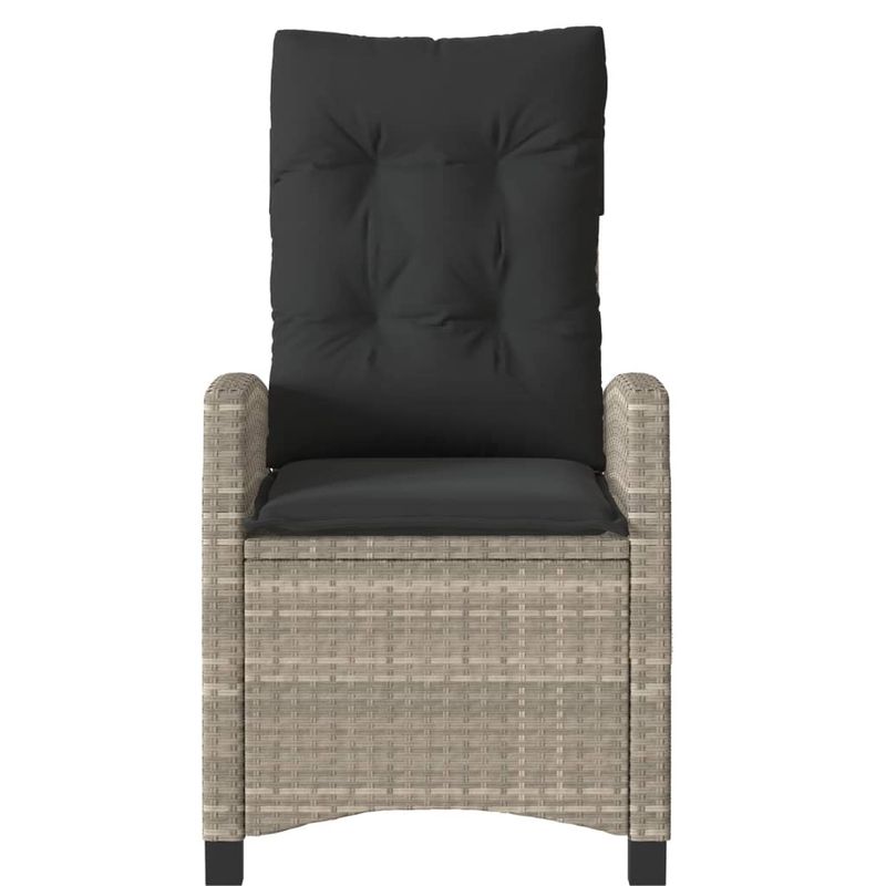 Casa si Gradina - Gradina si terasa - Mobilier exterior - Scaune si sezlonguri gradina - Scaun de gradina rabatabil cu perne, gri deschis, poliratan - Infinity.ro