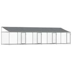 Petshop - Accesorii petshop - Culcusuri si custi - Custi interior si exterior - Cusca caini cu acoperis și usi, 8x2x2 m, otel galvanizat, model 3 uși - Infinity.ro