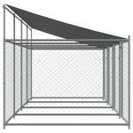 Petshop - Accesorii petshop - Culcusuri si custi - Custi interior si exterior - Cusca caini cu acoperis și usi, 8x2x2 m, otel galvanizat, model 3 uși - Infinity.ro