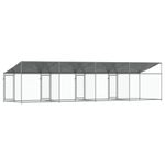 Petshop - Accesorii petshop - Culcusuri si custi - Custi interior si exterior - Cusca caini cu acoperis și usi, 8x2x2 m, otel galvanizat, model 3 uși - Infinity.ro