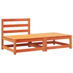 Casa si Gradina - Gradina si terasa - Mobilier exterior - Canapele si fotolii gradina - Canapea de gradina fara cotiere, cu perne și taburet, pin brun, model canapea cu 2 locuri - Infinity.ro