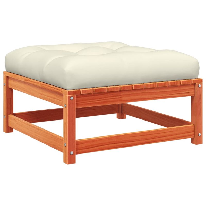 Casa si Gradina - Gradina si terasa - Mobilier exterior - Canapele si fotolii gradina - Canapea de gradina fara cotiere, cu perne și taburet, pin brun, model canapea cu 2 locuri - Infinity.ro