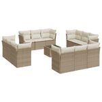 Casa si Gradina - Gradina si terasa - Mobilier exterior - Seturi mobila gradina - Set canapele de gradina, 13 piese, cu perne, bej, poliratan - Infinity.ro