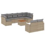 Casa si Gradina - Gradina si terasa - Mobilier exterior - Canapele si fotolii gradina - Set canapele de gradina cu perne, 10 piese, bej, poliratan - Infinity.ro