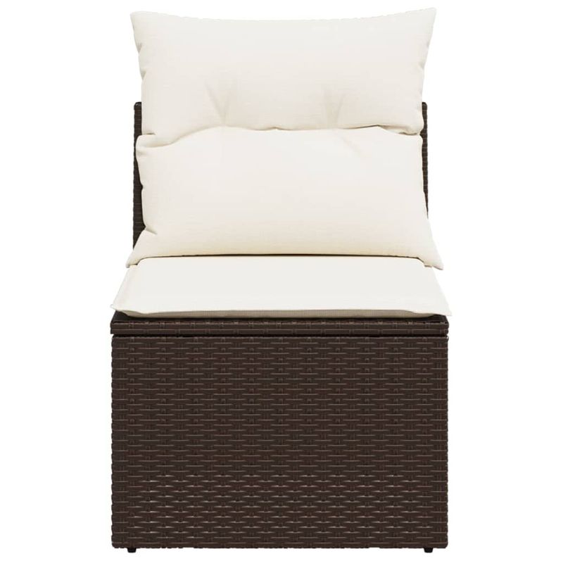 Casa si Gradina - Gradina si terasa - Mobilier exterior - Canapele si fotolii gradina - Canapea de gradina fara cotiere, cu perne, maro, poliratan - Infinity.ro