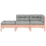 Casa si Gradina - Gradina si terasa - Mobilier exterior - Canapele si fotolii gradina - Canapea de gradina cu perne și taburet, 2 locuri, douglas natural, model canapea cu 3 locuri - Infinity.ro