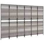 Casa si Gradina - Decoratiuni - Pereti despartitori si paravane - Separator de camera cu 6 panouri, maro, poliratan, model țesătură cu linii, mărime 294x180 cm - Infinity.ro