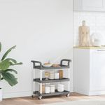 Casa si Gradina - Bucatarie si vesela - Ustensile bucatarie - Cosuri servire - Carucior cu 3 niveluri, gri, 77x34x72 cm, aluminiu - Infinity.ro