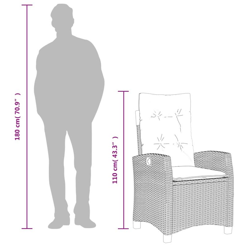 Casa si Gradina - Gradina si terasa - Mobilier exterior - Scaune si sezlonguri gradina - Scaune de gradina rabatabile cu perne, 2 buc. mix bej poliratan - Infinity.ro