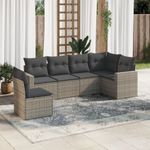Casa si Gradina - Gradina si terasa - Mobilier exterior - Canapele si fotolii gradina - Set mobilier gradina cu perne, 6 piese, gri, poliratan - Infinity.ro