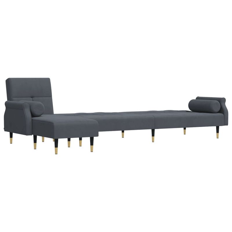 Casa si Gradina - Mobilier - Canapele si coltare - Canapele - Canapea extensibila in forma de L gri 271x140x70 cm catifea - Infinity.ro
