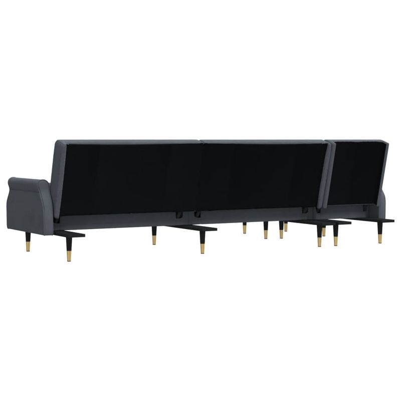 Casa si Gradina - Mobilier - Canapele si coltare - Canapele - Canapea extensibila in forma de L gri 271x140x70 cm catifea - Infinity.ro