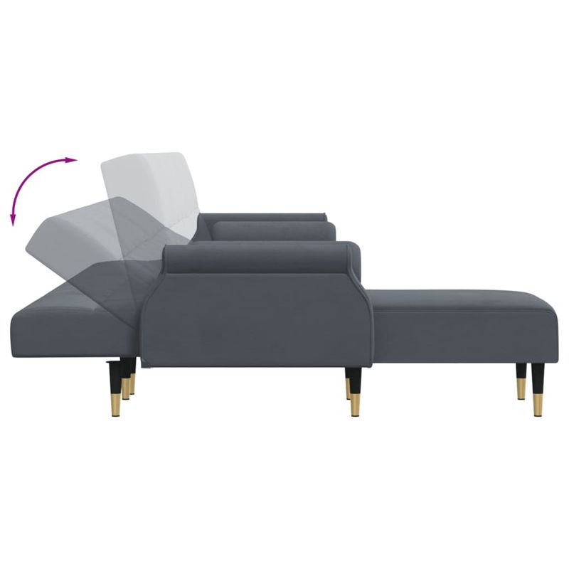 Casa si Gradina - Mobilier - Canapele si coltare - Canapele - Canapea extensibila in forma de L gri 271x140x70 cm catifea - Infinity.ro