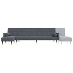 Casa si Gradina - Mobilier - Canapele si coltare - Canapele - Canapea extensibila in forma de L gri 271x140x70 cm catifea - Infinity.ro