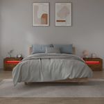 Casa si Gradina - Mobilier - Comode si corpuri - Noptiere - Noptiere cu LED-uri, 2 buc., stejar afumat, 60x35x40 cm - Infinity.ro