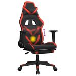 PC, gaming si accesorii - Gaming - Accesorii gaming - Scaune gaming - Scaun de gaming masaj/suport picioare , negru/rosu, piele eco - Infinity.ro