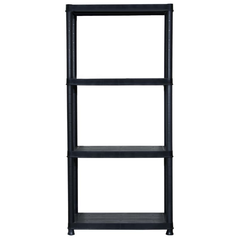 Casa si Gradina - Mobilier - Biblioteci si rafturi - Rafturi - Raft de depozitare cu 4 polite, negru, 61x30,5x130 cm, plastic - Infinity.ro