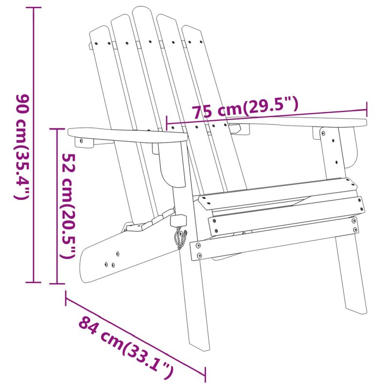 Casa si Gradina - Gradina si terasa - Mobilier exterior - Seturi mobila gradina - Set mobilier de gradina Adirondack, 3 piese, lemn masiv acacia, maro, model scaun, număr de articole 3 - Infinity.ro