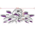 Casa si Gradina - Corpuri si surse de iluminat - Lustre si pendule - Lustra cu frunze cristal acrilic, alb/violet, pentru 3 becuri E14 - Infinity.ro