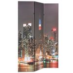 Casa si Gradina - Decoratiuni - Pereti despartitori si paravane - Paravan camera pliabil, 120x170 cm, New York pe timp de noapte - Infinity.ro