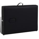 Ingrijire personala si Cosmetice - Sanatate si wellness - Articole wellness - Fotolii de masaj - Masa masaj pliabila, 2 zone, negru, cadru din lemn - Infinity.ro