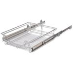 Casa si Gradina - Bucatarie si vesela - Organizare si depozitare bucatarie - Suporturi tacamuri si vase - Cos din sarma retractabil, 2 buc., argintiu, 500 mm - Infinity.ro