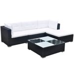 Casa si Gradina - Gradina si terasa - Mobilier exterior - Seturi mobila gradina - Set mobilier de gradina cu perne, 5 piese, negru, poliratan - Infinity.ro