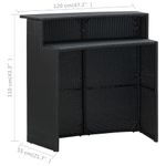 Casa si Gradina - Gradina si terasa - Mobilier exterior - Seturi mobila gradina - Set mobilier bar de gradina cu perne, 3 piese, negru - Infinity.ro