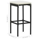 Casa si Gradina - Gradina si terasa - Mobilier exterior - Seturi mobila gradina - Set mobilier bar de gradina cu perne, 3 piese, negru - Infinity.ro